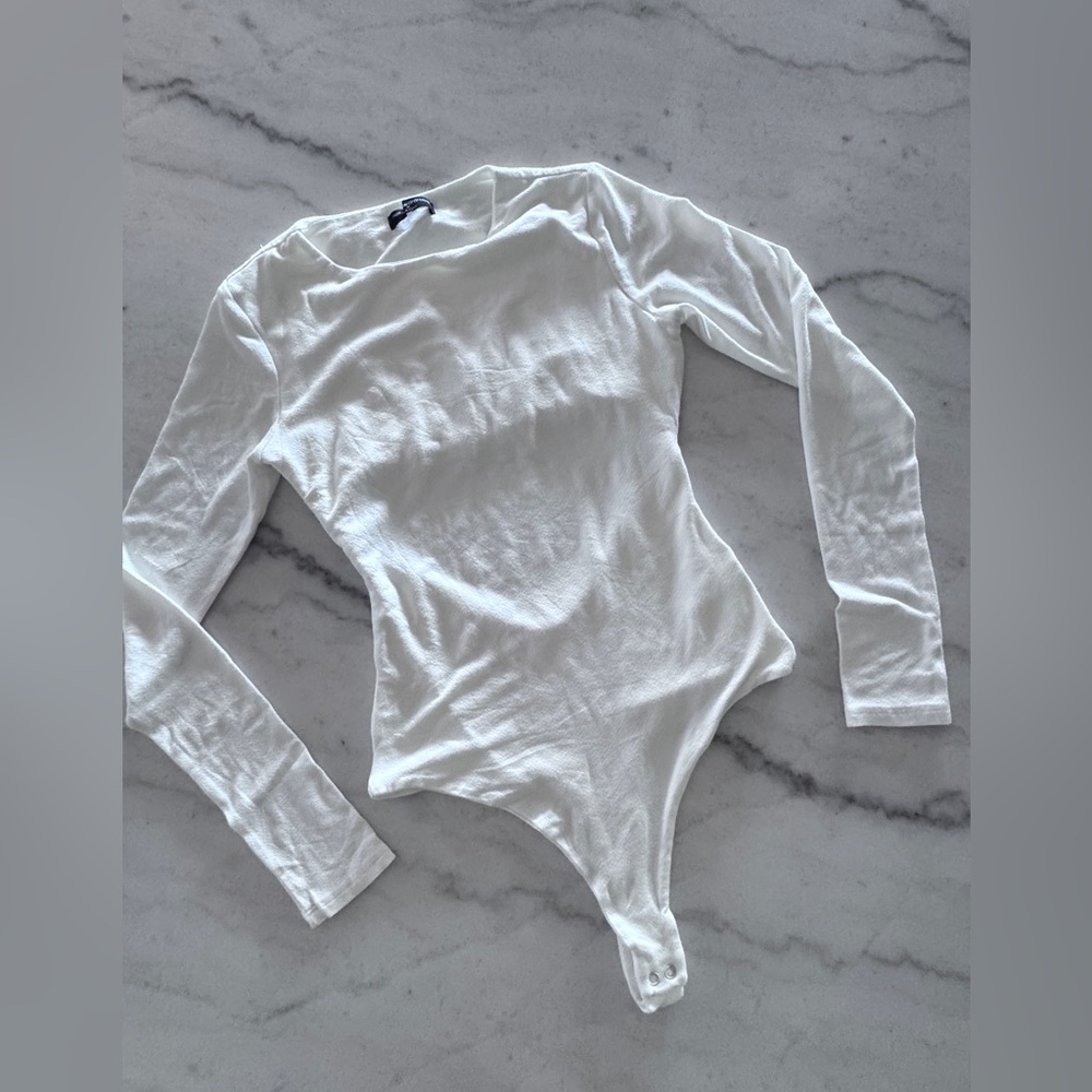 Naked Wardrobe Long Sleeve Open Back Bodysuit Medium New